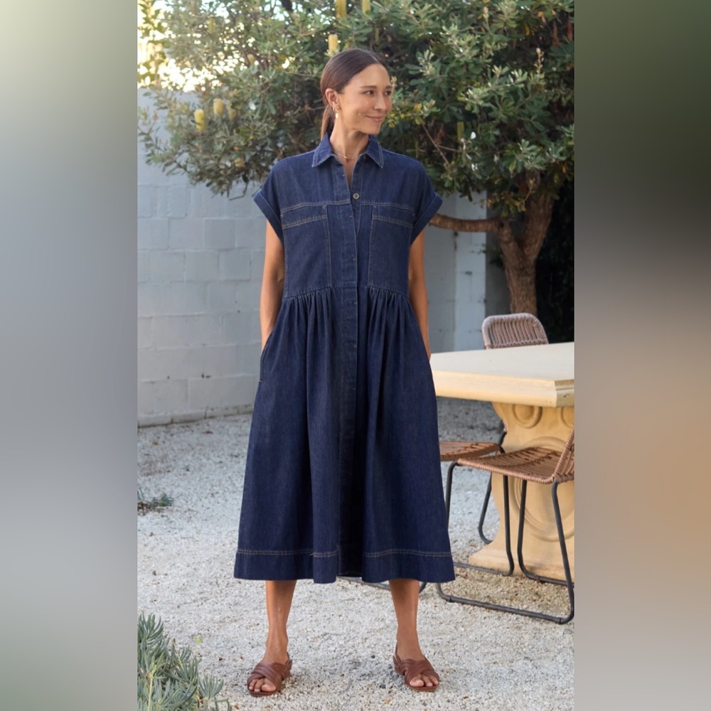 NWT Maye Harper Denim Midi Dress XL - Picture 2 of 12